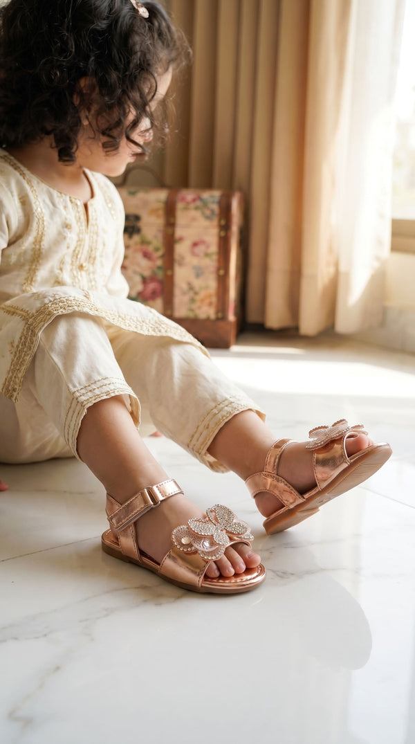 Girls Peach Fancy Sandal KD5813