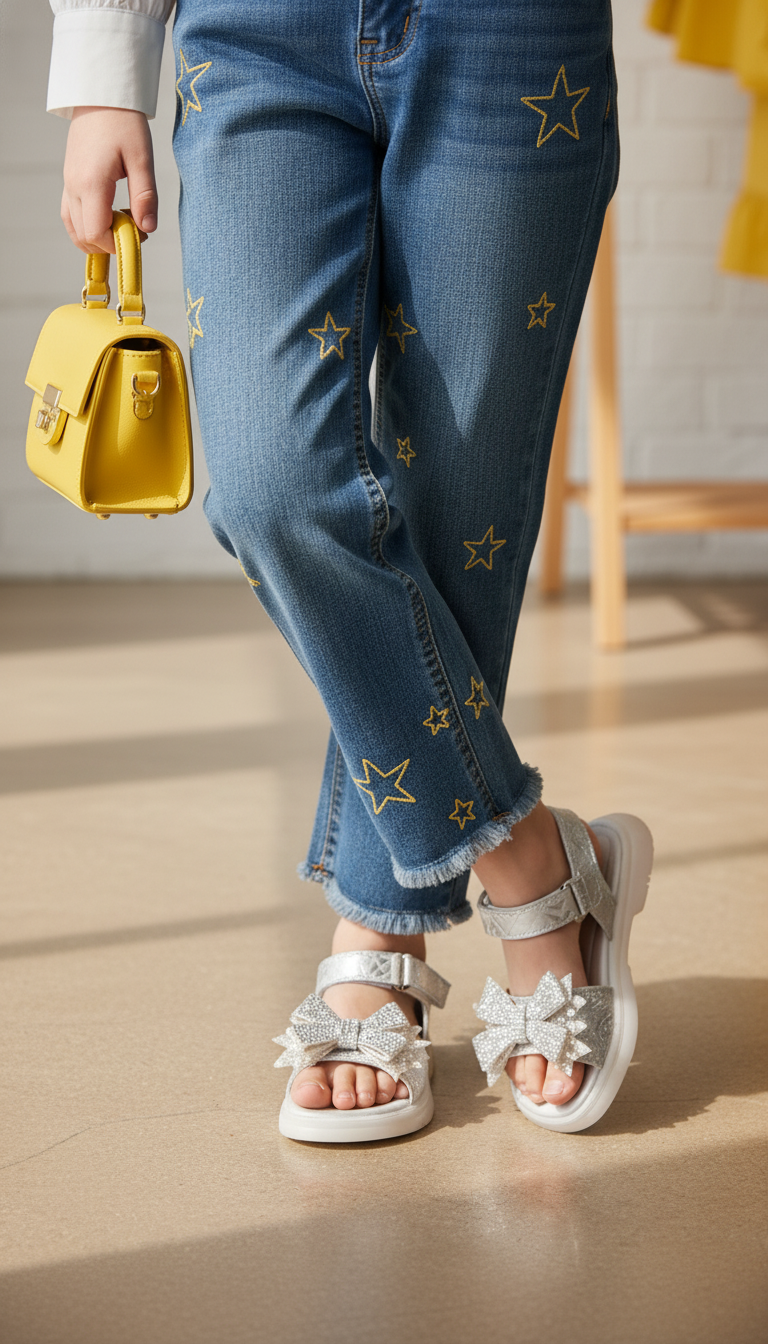 Girls Silver Fancy Sandal KD5817