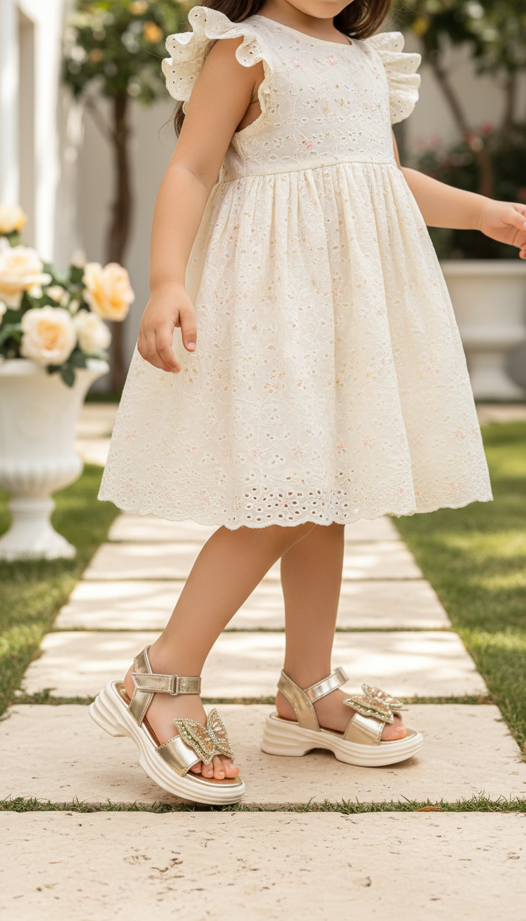 Girls Golden Fancy Sandal KD5820