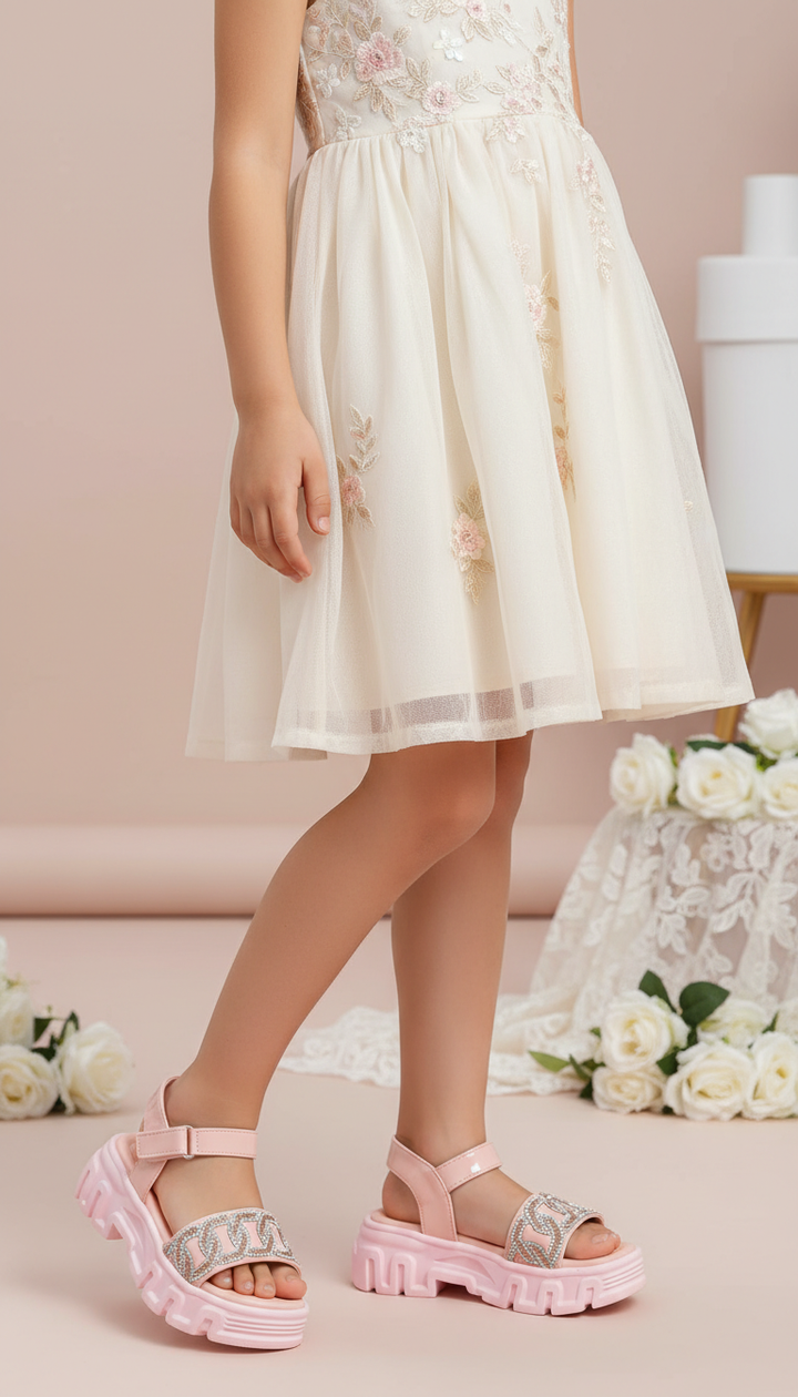 Girls Pink Formal Sandal KD5825