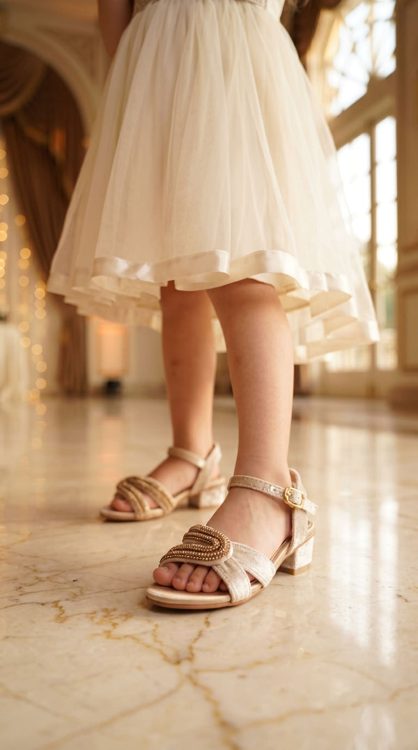 Girls Beige Fancy Sandal KD5830