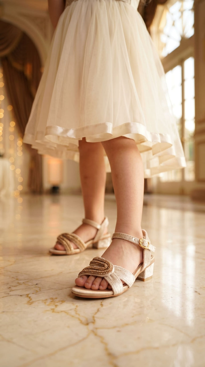Girls Beige Fancy Sandal KD5830
