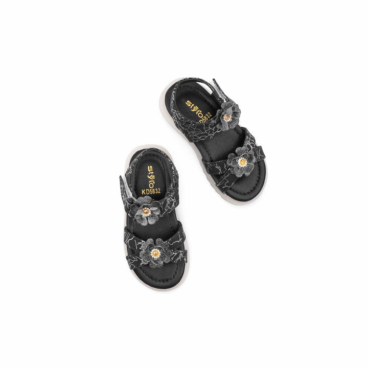 Girls Black Casual Sandal KD5832
