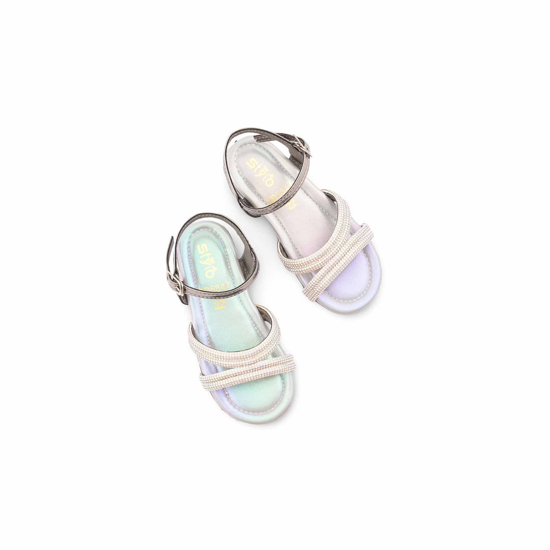 Girls Grey Fancy Sandal KD5847