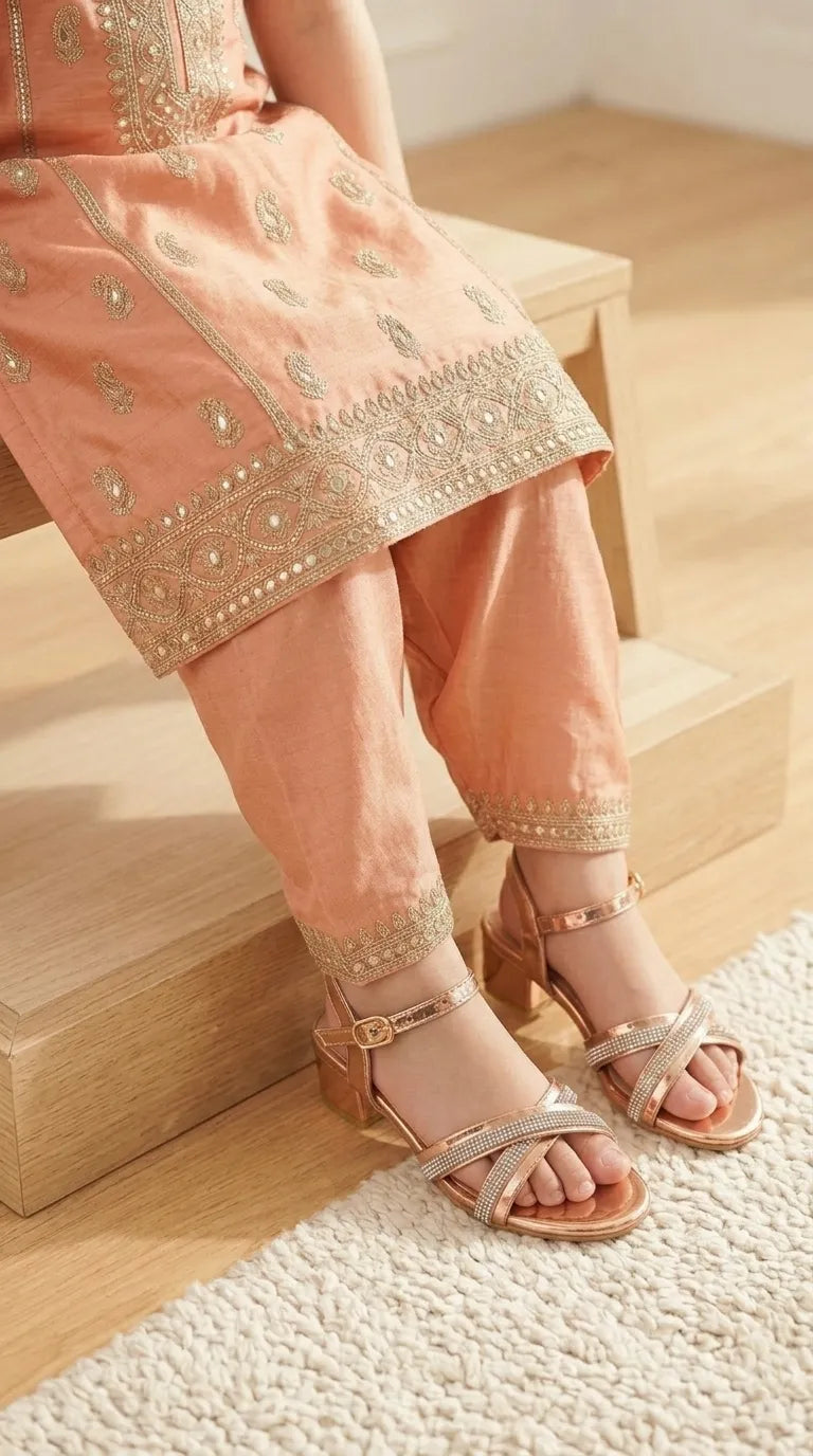 Girls Peach Fancy Sandal KD5849