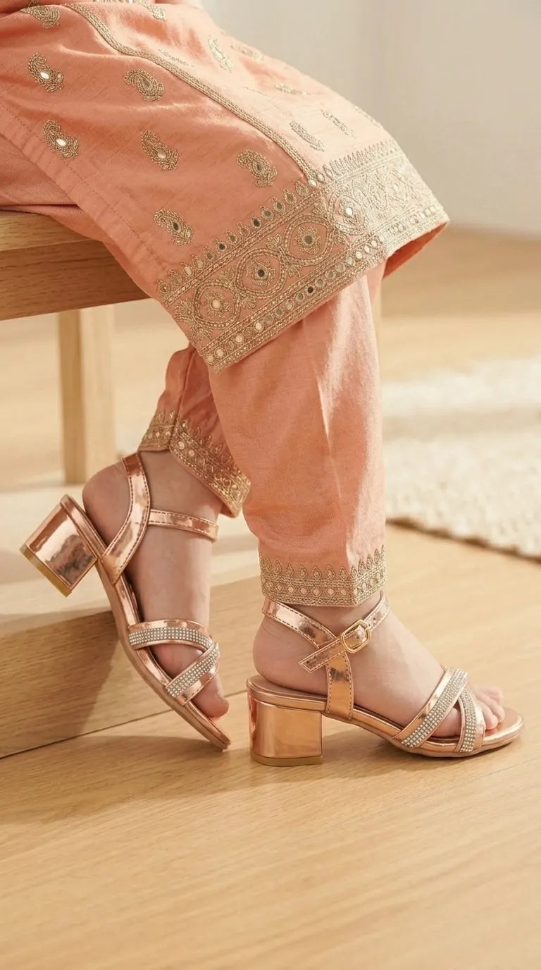 Girls Peach Fancy Sandal KD5849