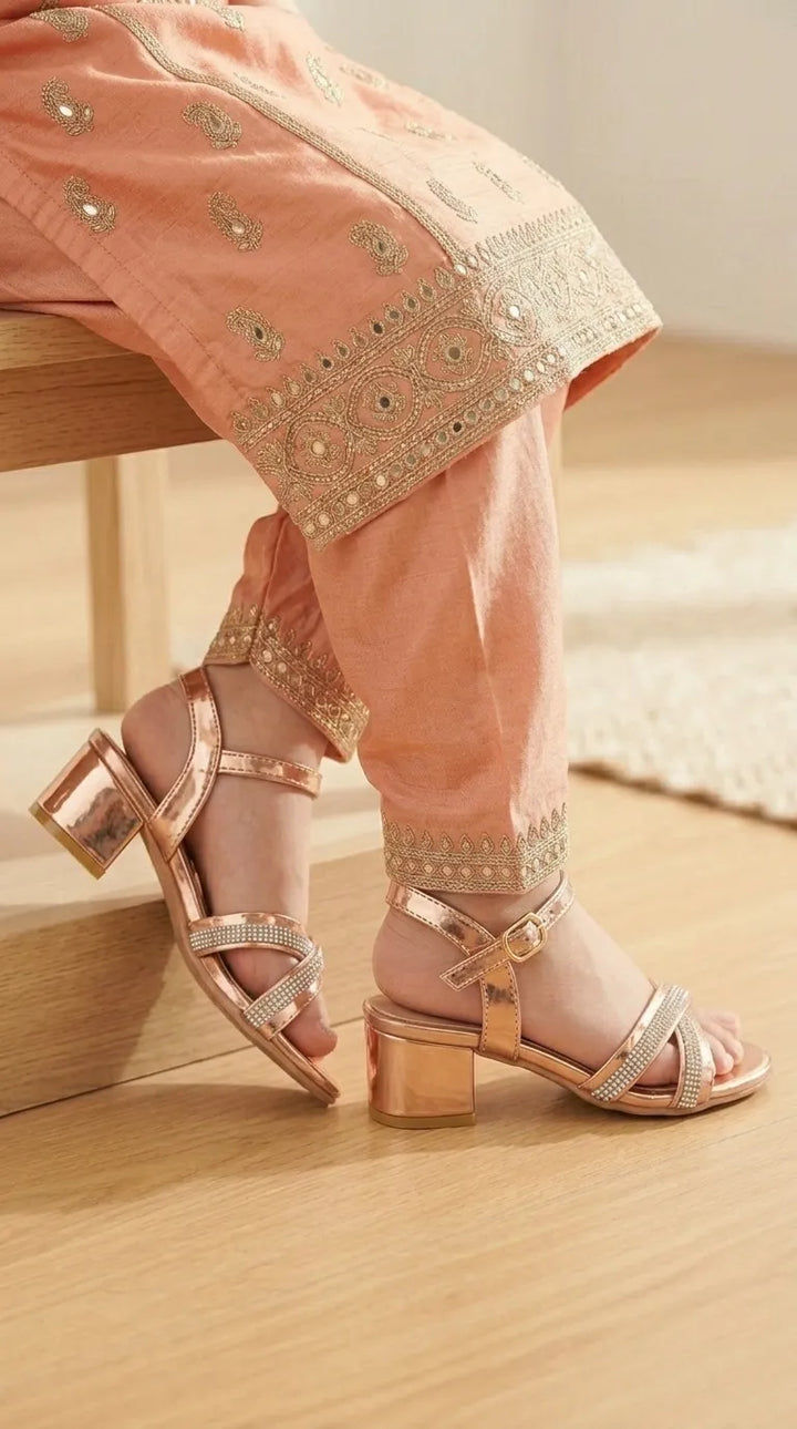 Girls Peach Fancy Sandal KD5849