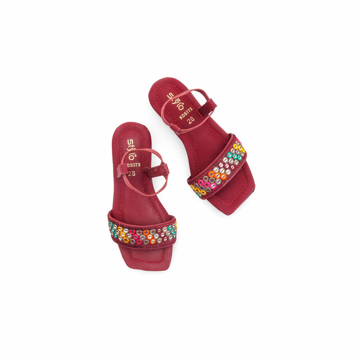 Girls Red Casual Sandal KD5873