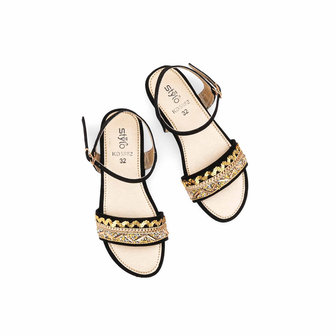 Girls Black Formal Sandal KD5882