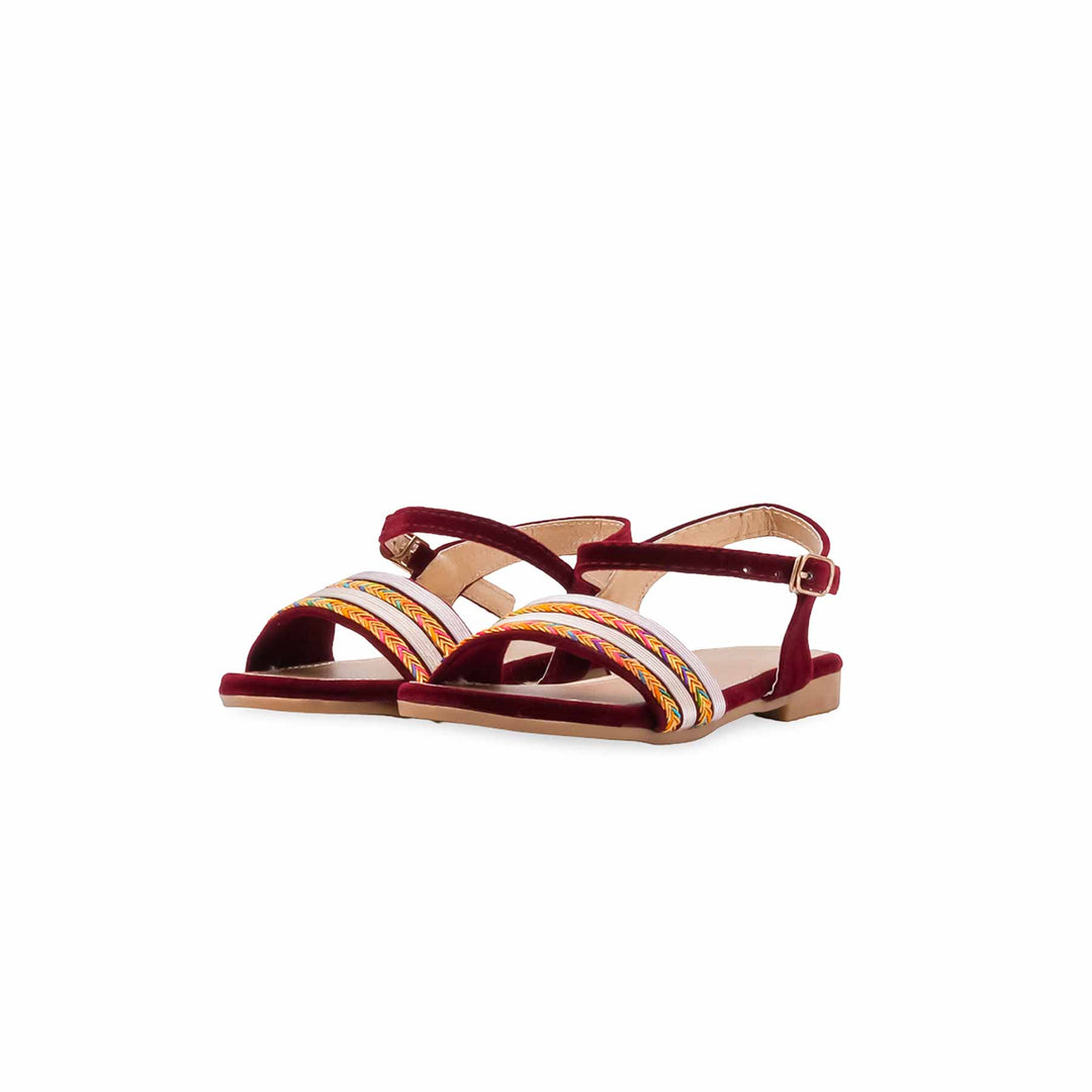 Girls Maroon Formal Sandal KD5883