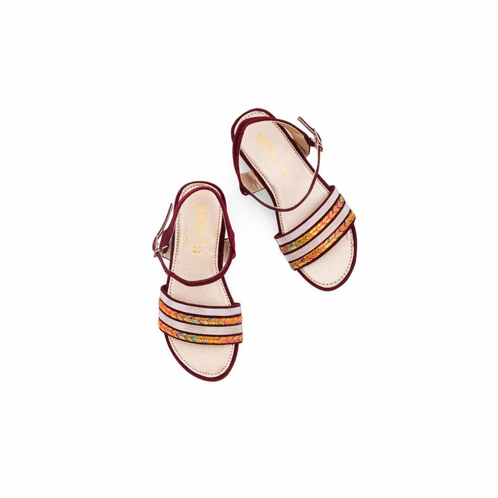 Girls Maroon Formal Sandal KD5883