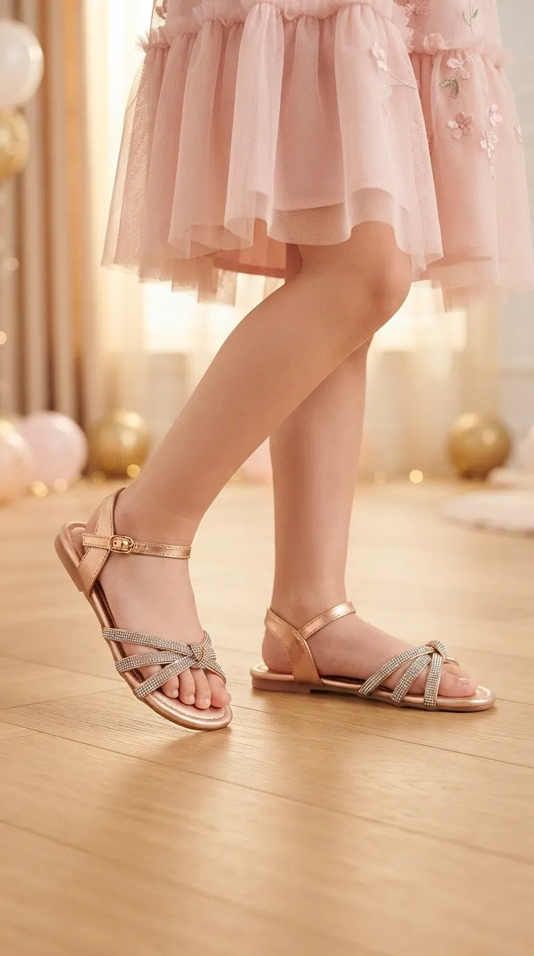 Girls Peach Fancy Sandal KD5885