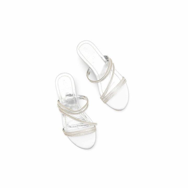 Girls Silver Fancy Slipper KD5894