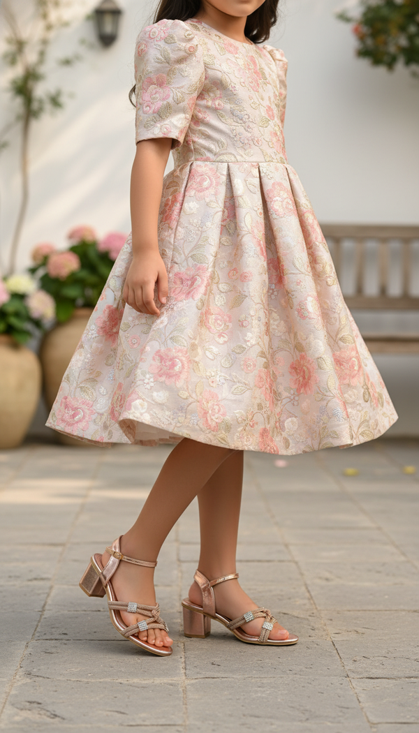 Girls Peach Fancy Sandal KD5901