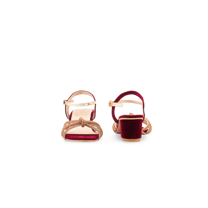 Girls Maroon Fancy Sandal KD5904