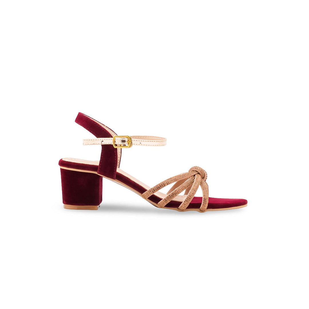 Girls Maroon Fancy Sandal KD5904