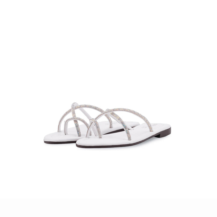 Girls White Fancy Slipper KD5912