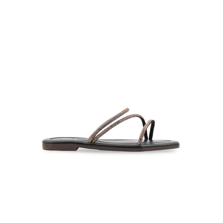 Girls Black Fancy Slipper KD5913