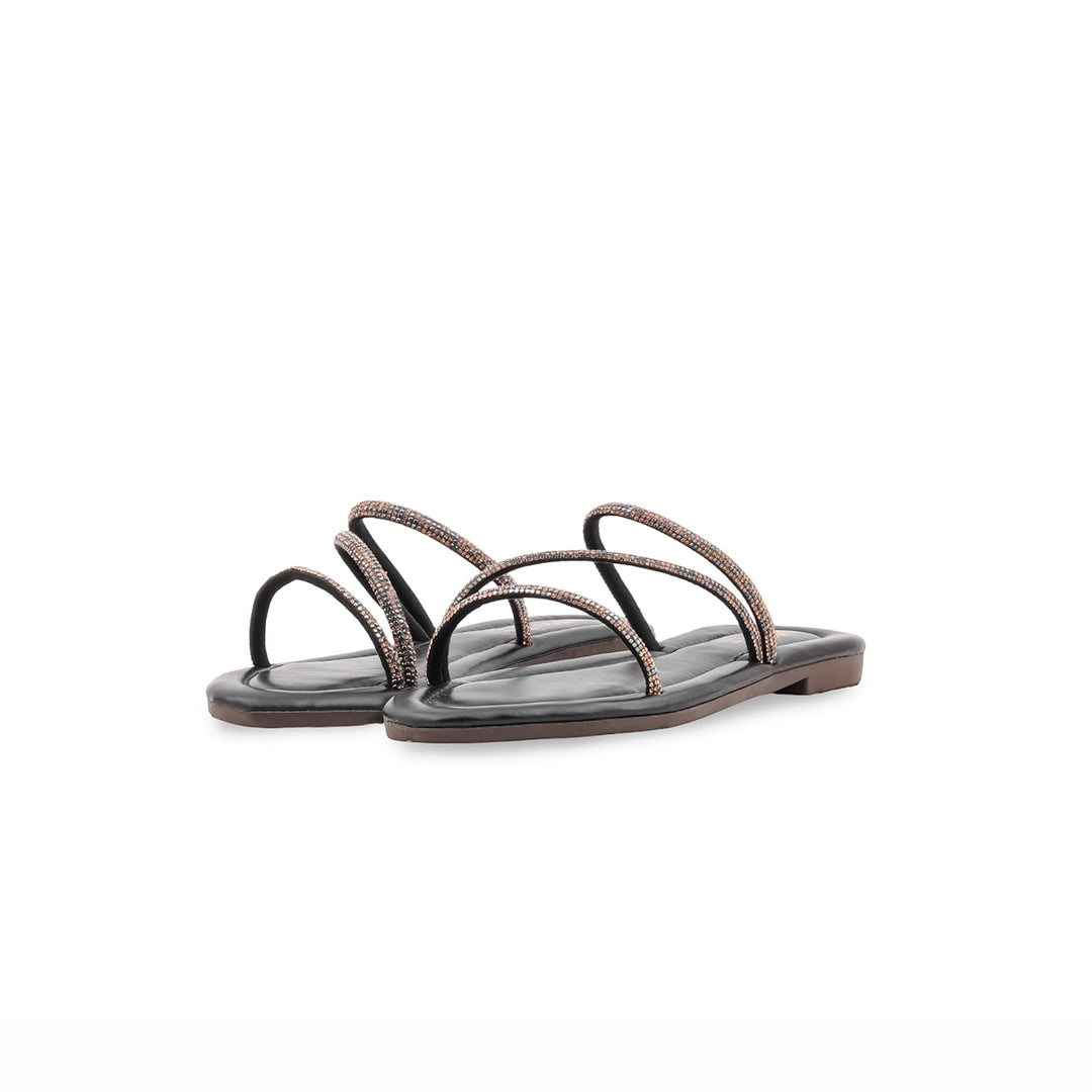 Girls Black Fancy Slipper KD5913