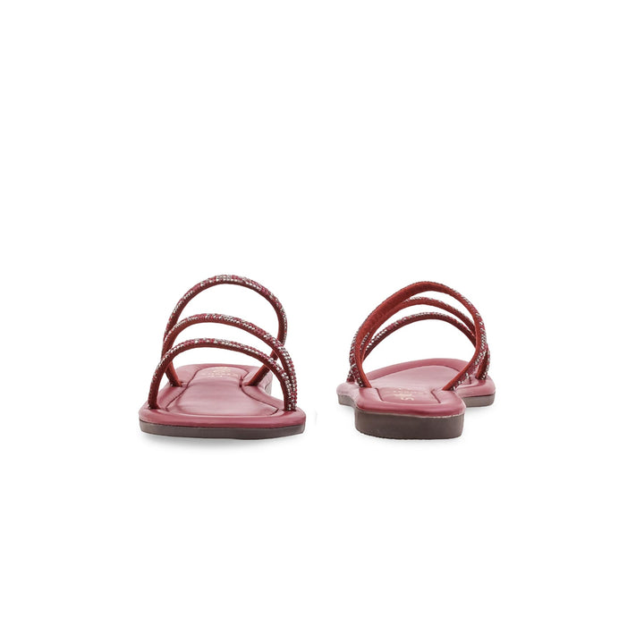 Girls Maroon Fancy Slipper KD5913