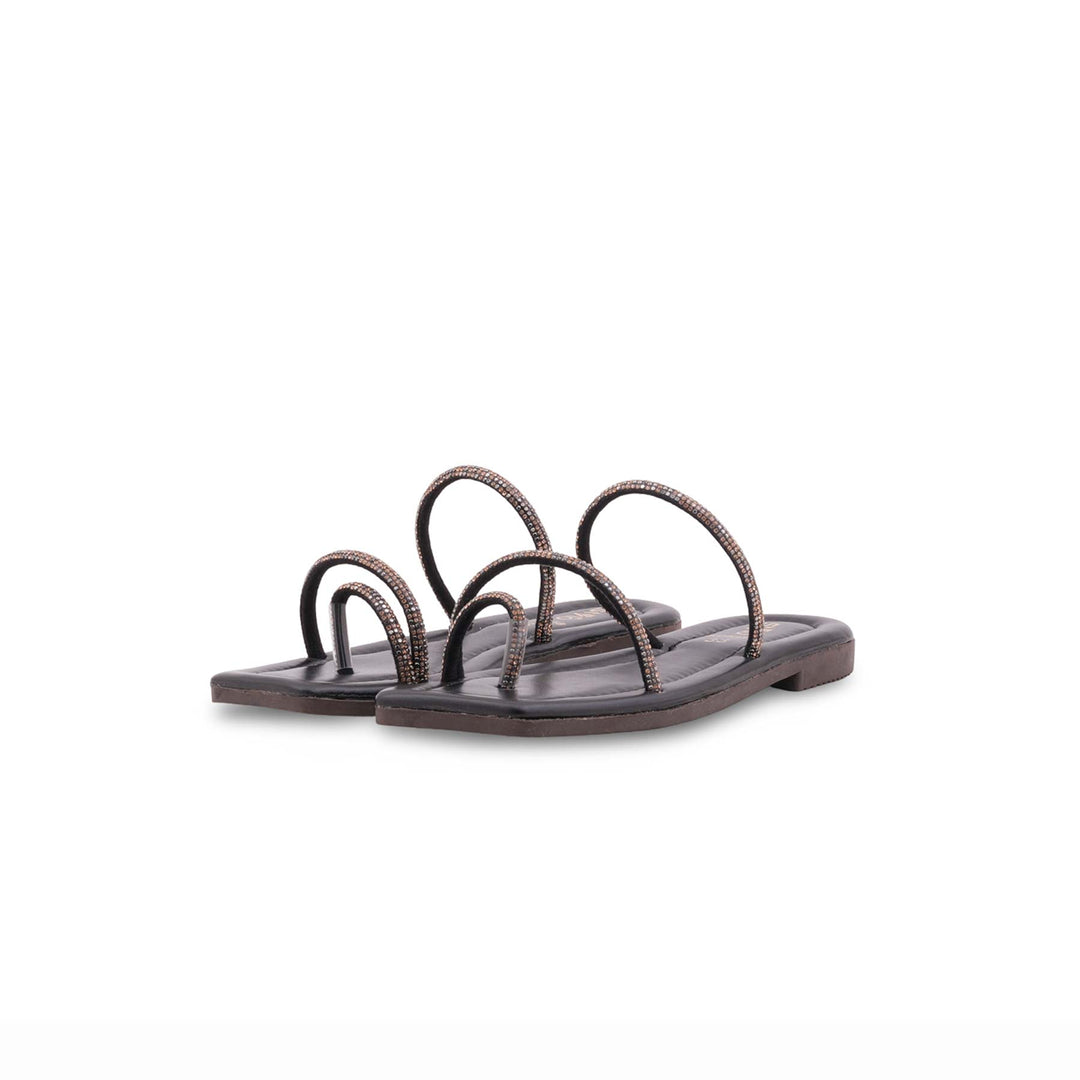 Girls Black Fancy Slipper KD5918