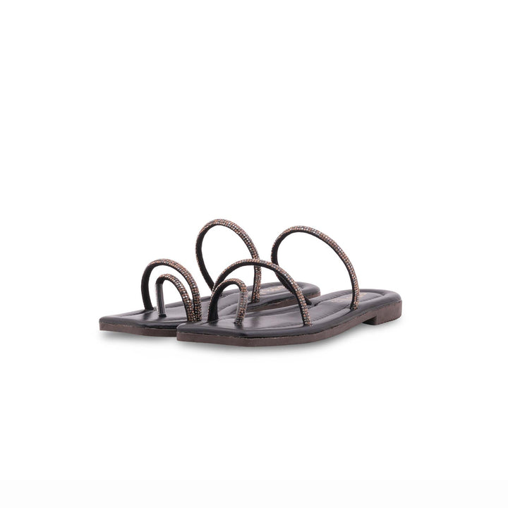 Girls Black Fancy Slipper KD5918