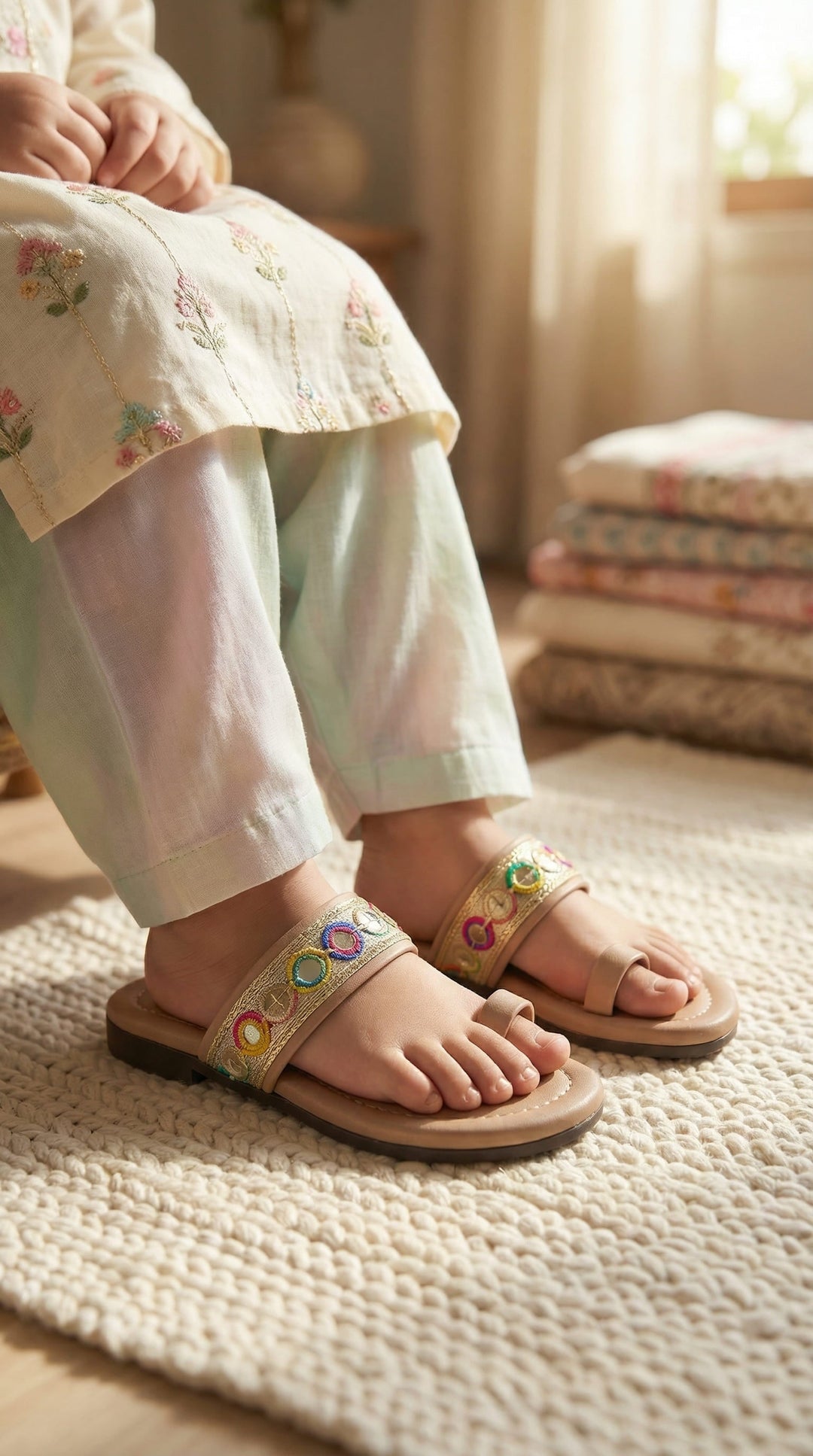 Girls Golden Casual Slipper KD5921