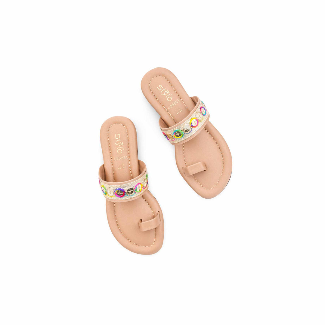 Girls Golden Casual Slipper KD5921