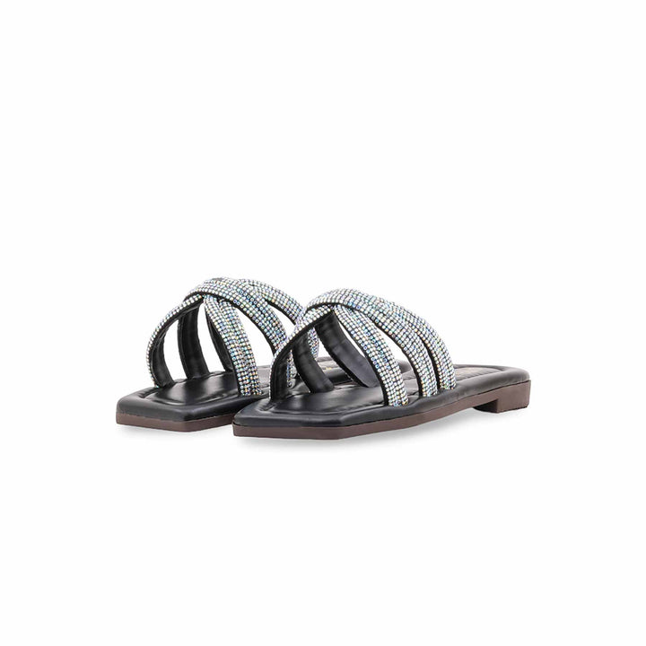 Girls Black Fancy Slipper KD5924