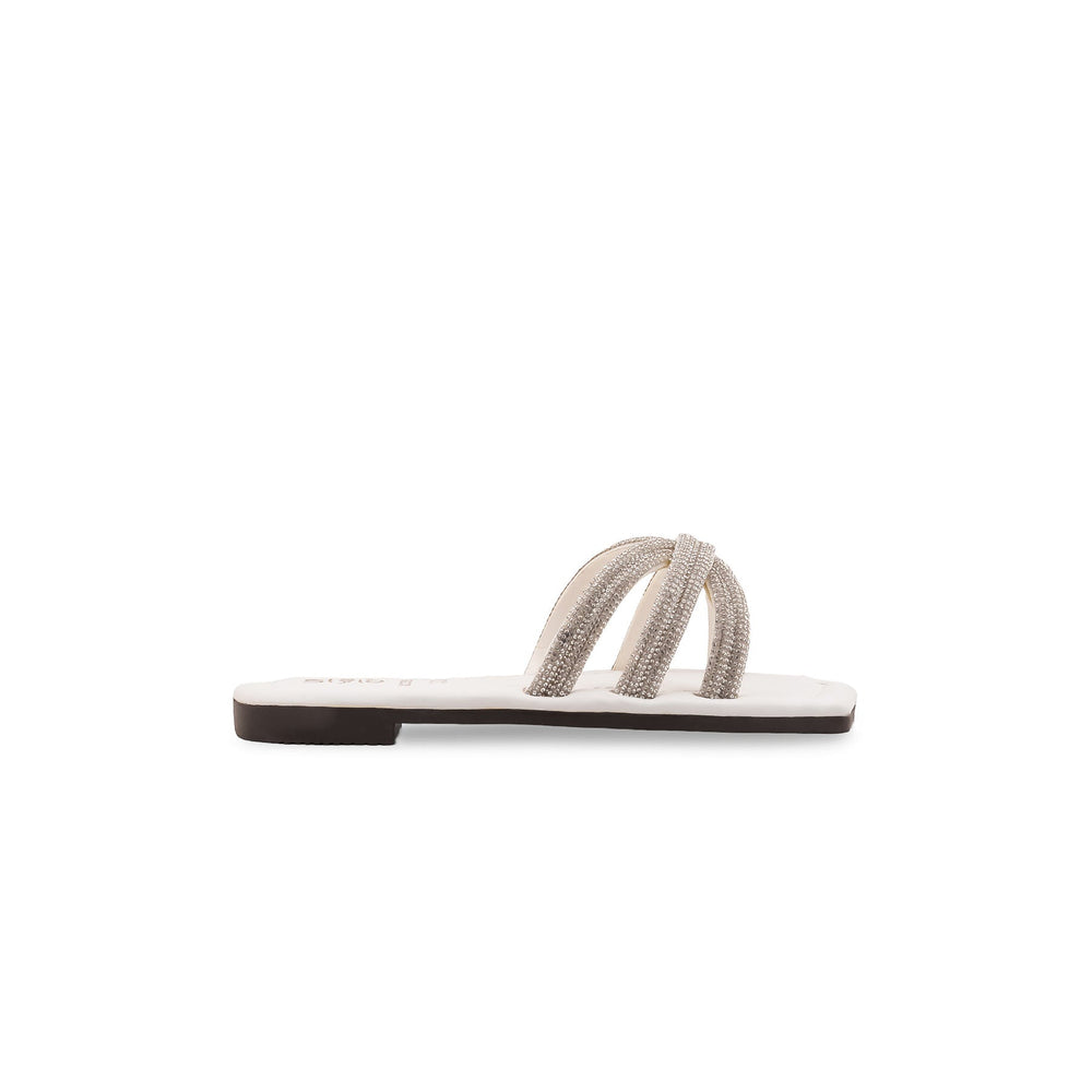Girls White Fancy Slipper KD5924