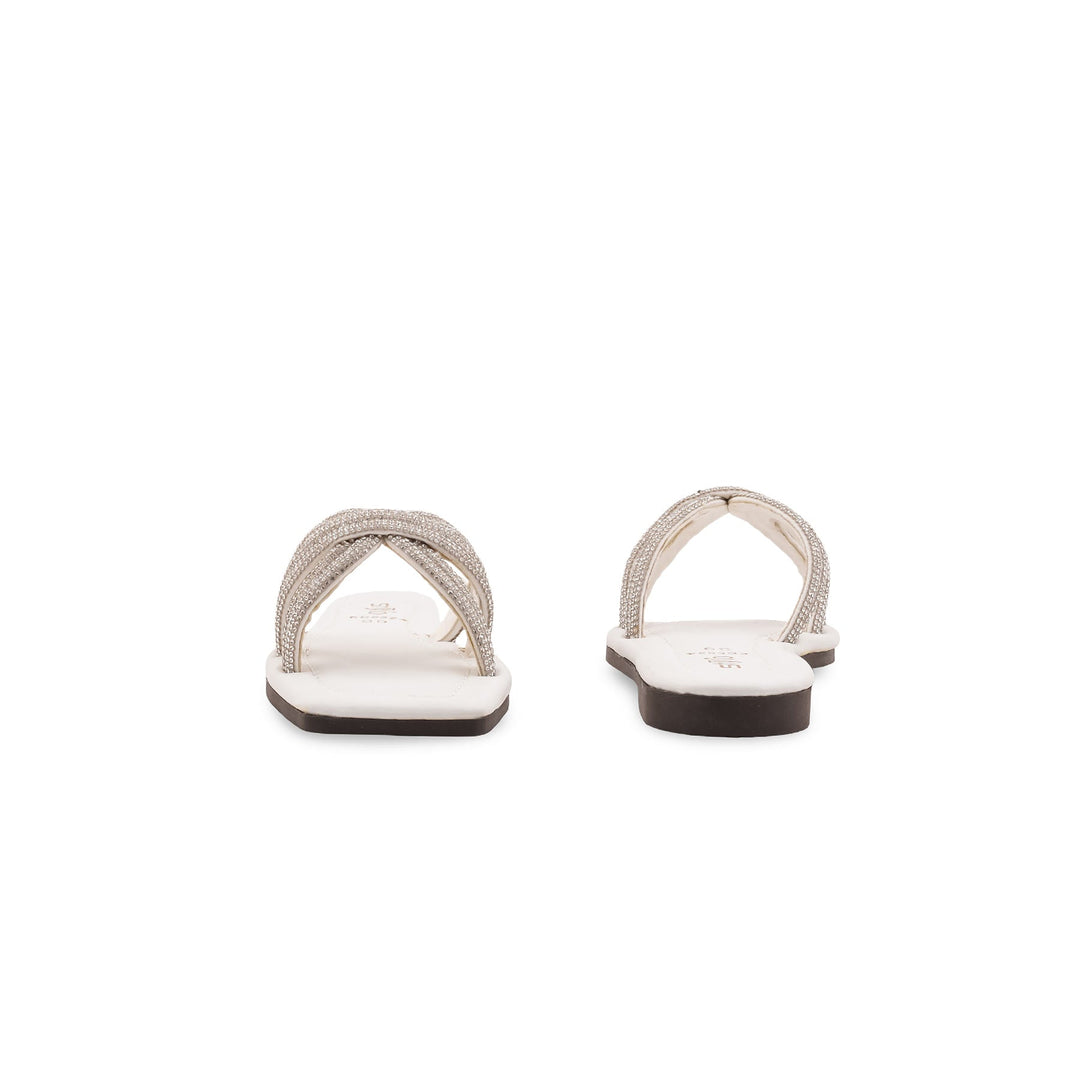 Girls White Fancy Slipper KD5924