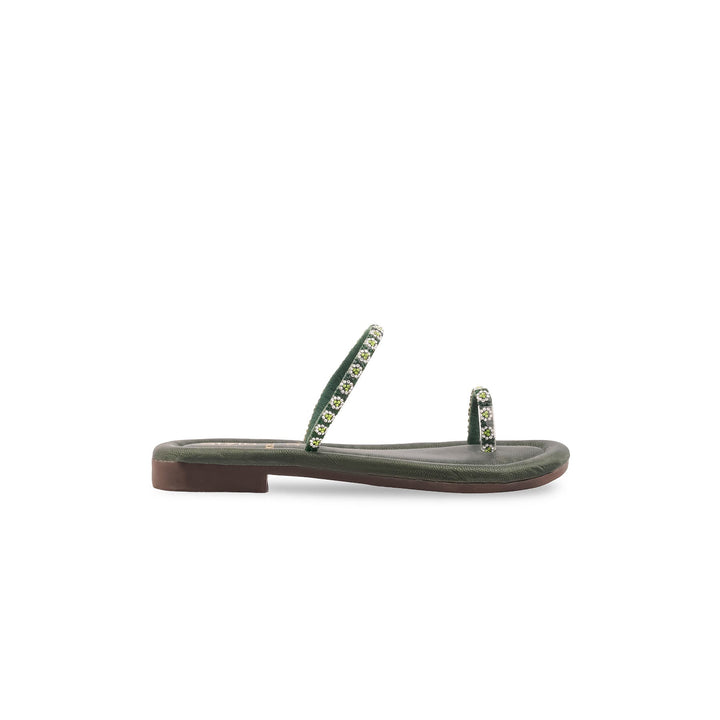 Girls Olive Fancy Slipper KD5927