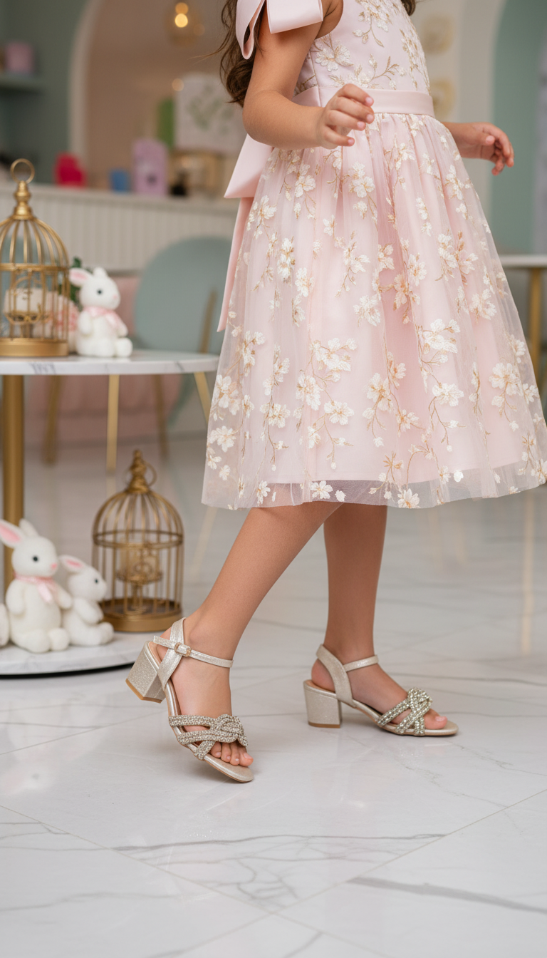 Girls Golden Fancy Sandal KD5929