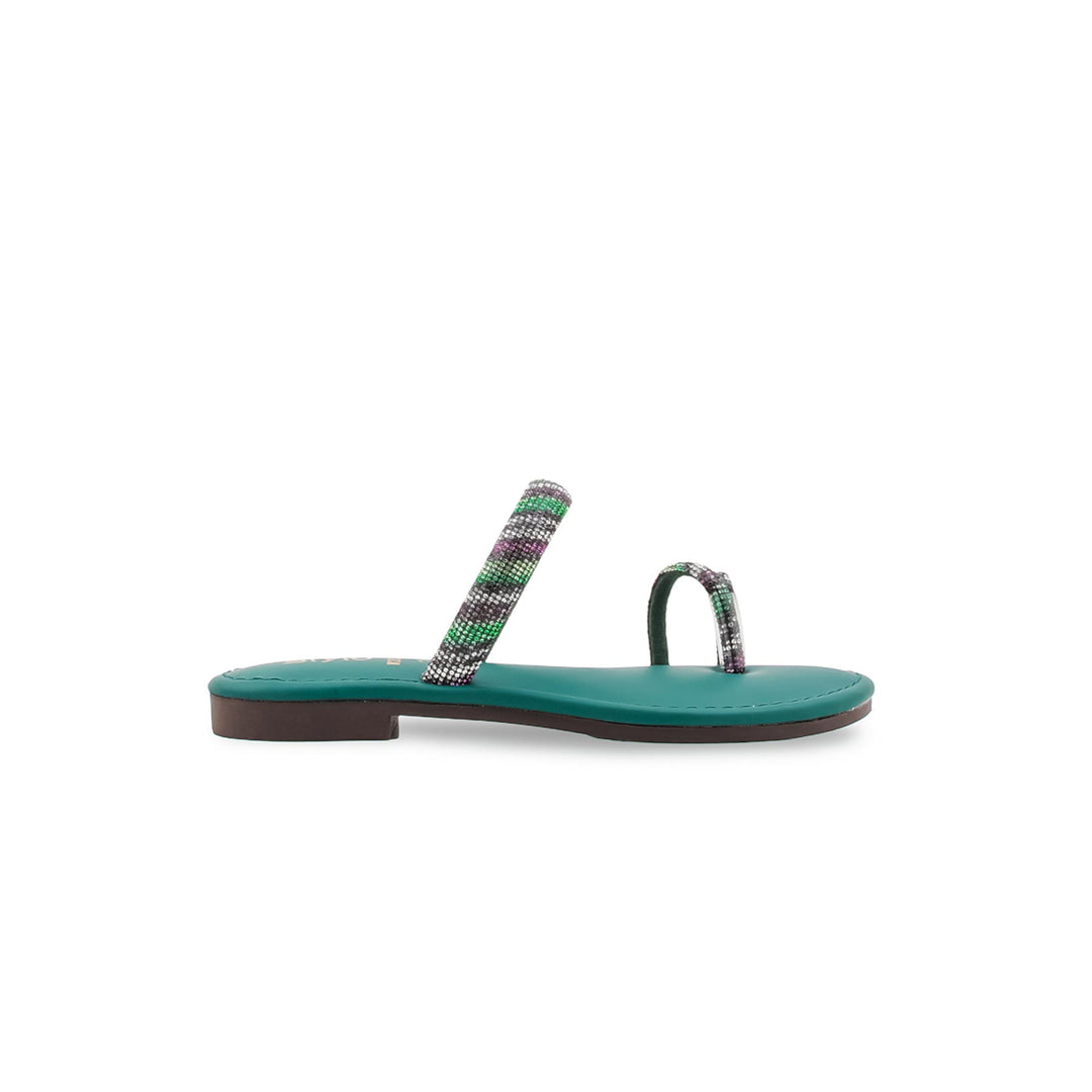 Girls Green Fancy Slipper KD5935