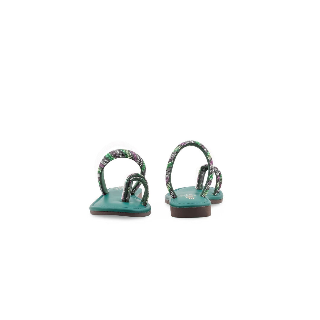 Girls Green Fancy Slipper KD5935
