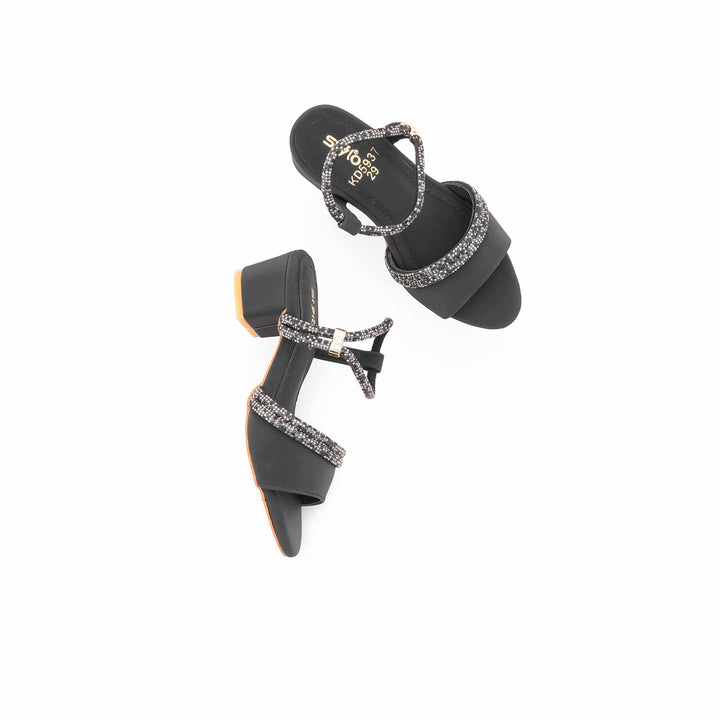 Girls Black Fancy Sandal KD5937