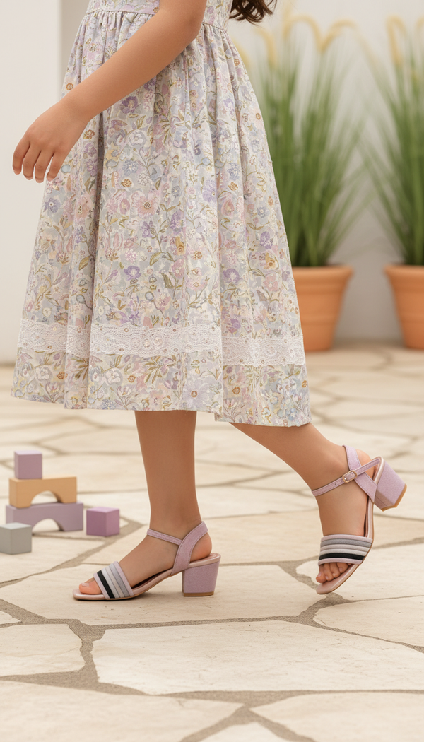 Girls Peach Fancy Sandal KD5938