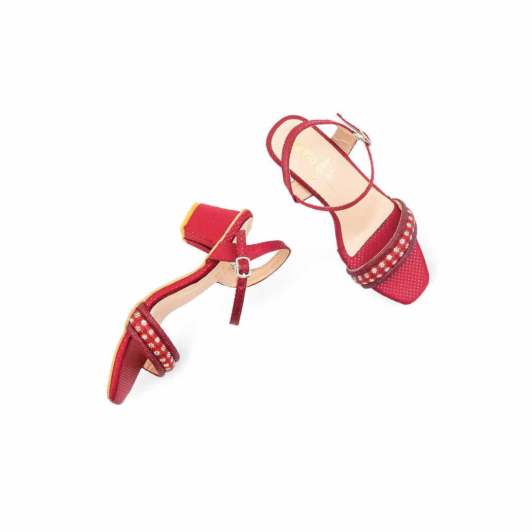 Girls Maroon Fancy Sandal KD5944