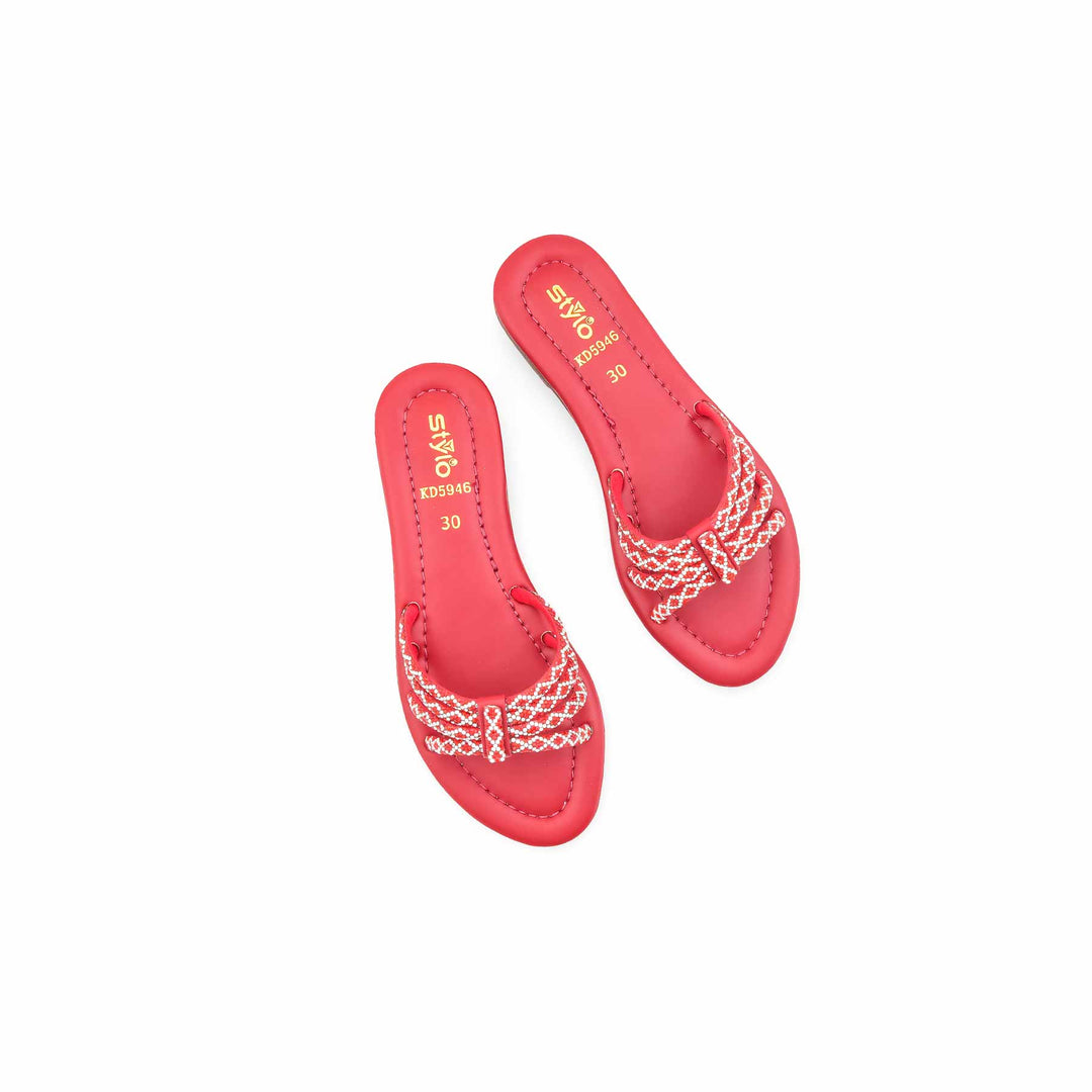 Girls Red Fancy Slipper KD5946