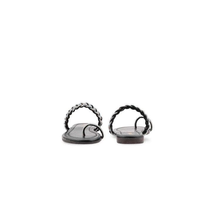 Girls Black Fancy Slipper KD5948