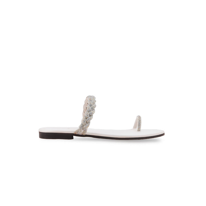Girls White Fancy Slipper KD5948