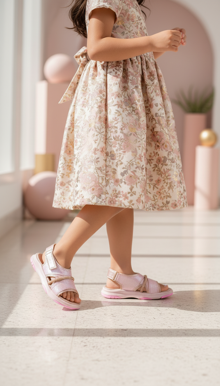 Girls Peach Fancy Sandal KD5949