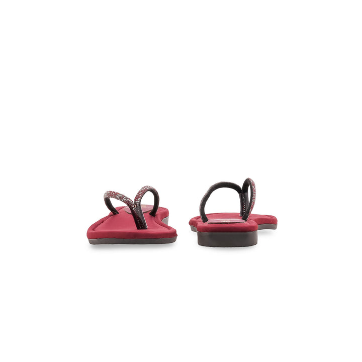Girls Maroon Fancy Slipper KD5951