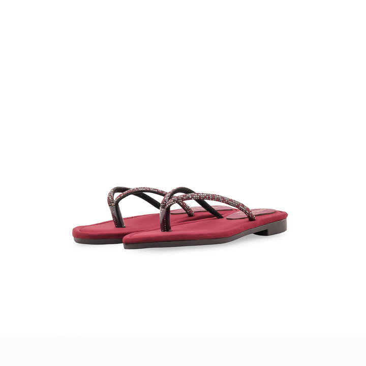 Girls Maroon Fancy Slipper KD5951