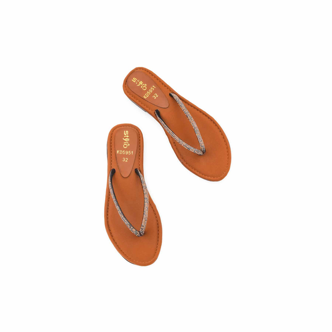 Girls Copper Fancy Slipper KD5951