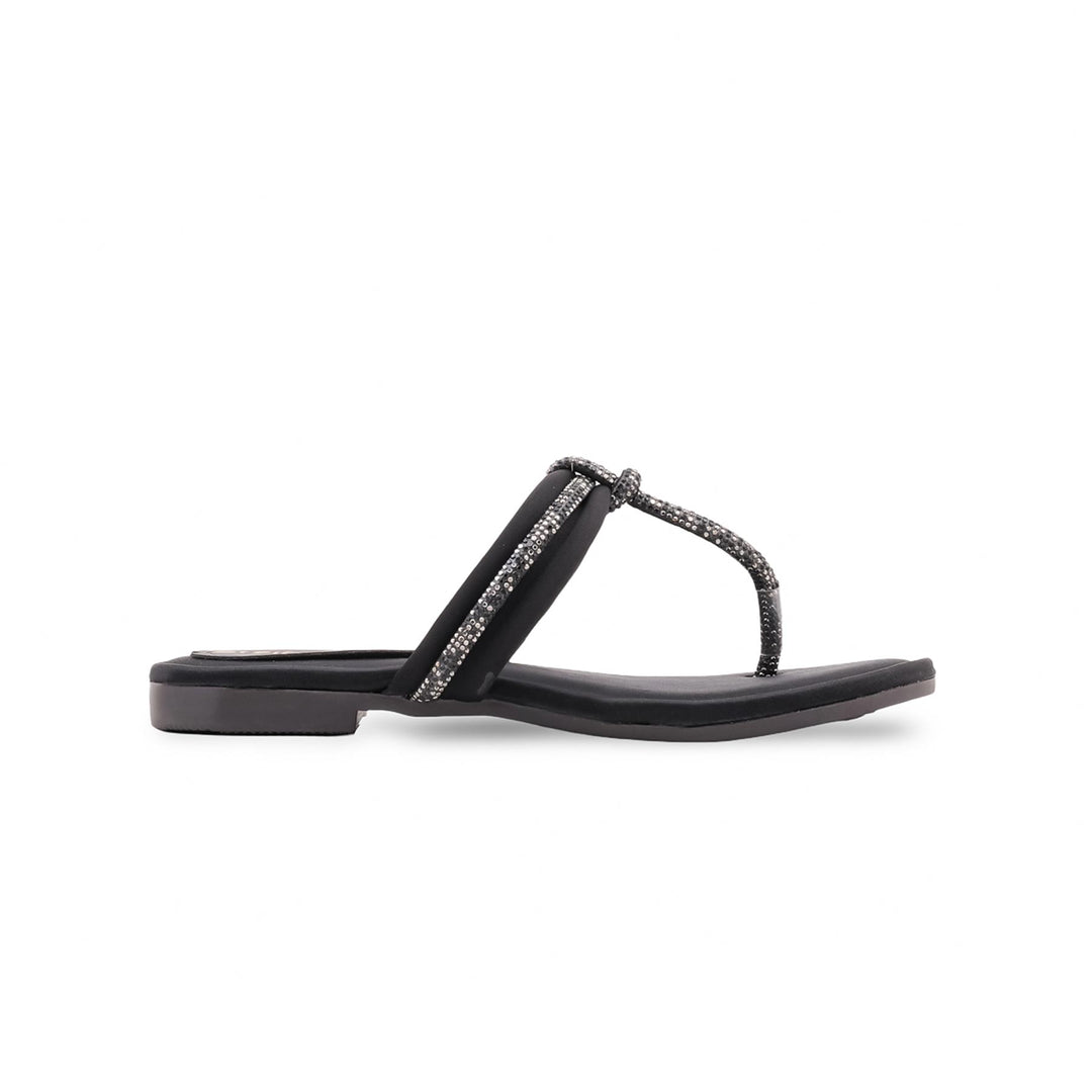 Girls Black Fancy Slipper KD5952