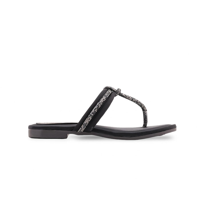 Girls Black Fancy Slipper KD5952
