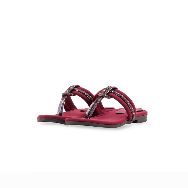 Girls Maroon Fancy Slipper KD5952