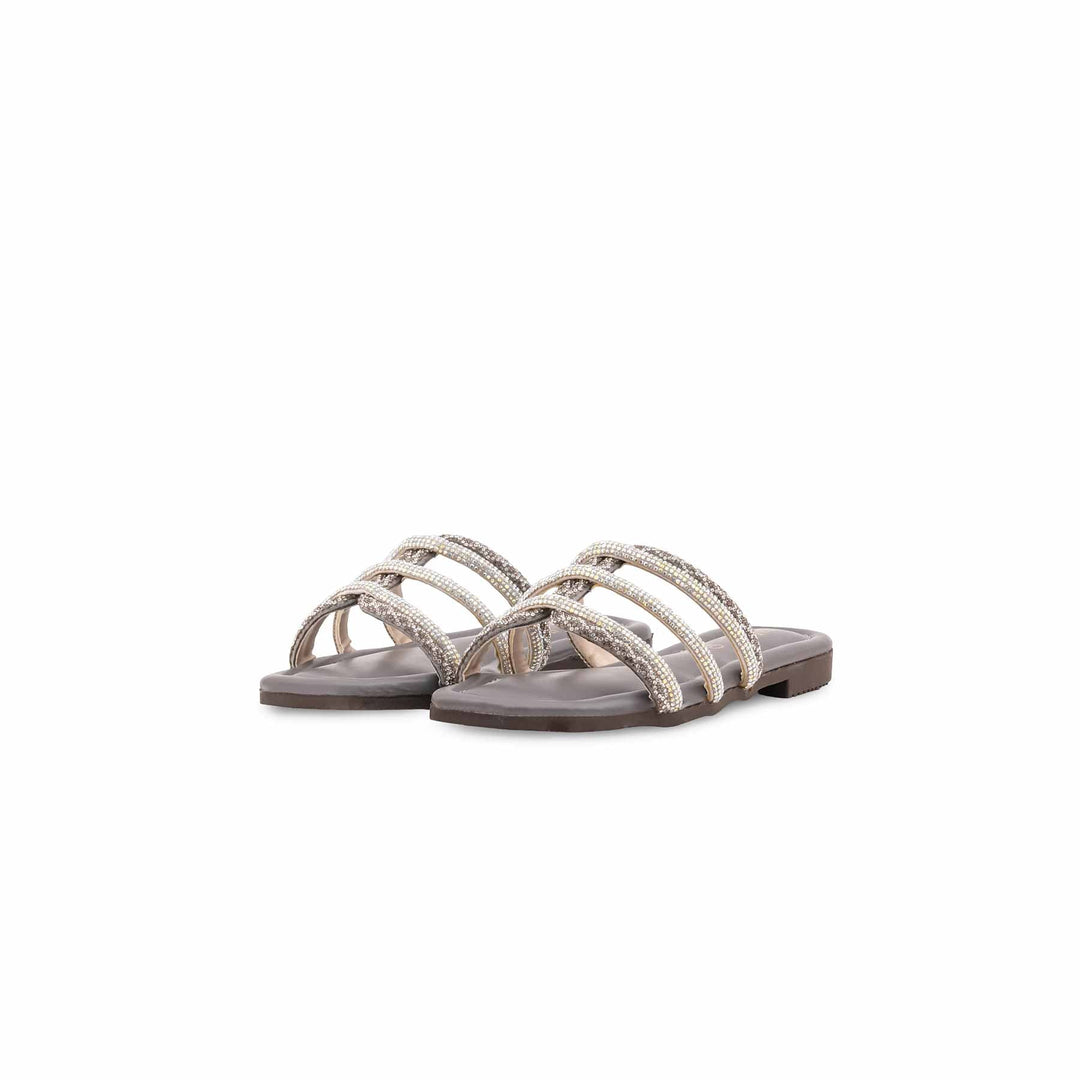 Girls Grey Fancy Slipper KD5956