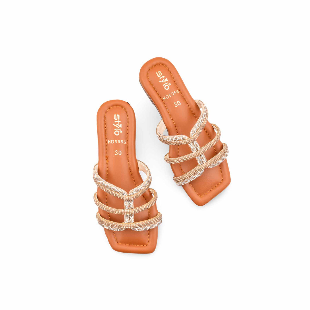 Girls Golden Fancy Slipper KD5956